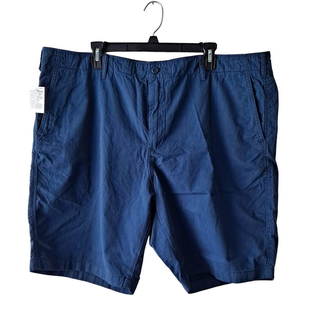 NWT Uniqlo Chino Shorts Flat Front Bermuda Casual Every Day Travel Blue Mens 3XL